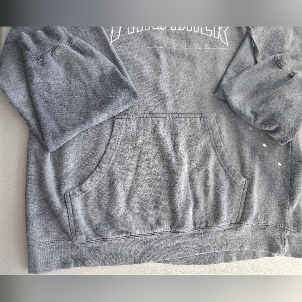 Thrasher Silver Flame Hoodie Grey Tie Dye Skate Aesthetic Streetwear Large - Picture 6 of 13